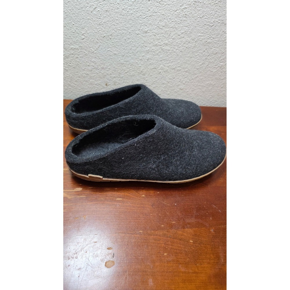 NWOT Glerups Wool Slipper Clogs Mens 45 Charcoal Grey Rubber Sole Indoor Outdoor